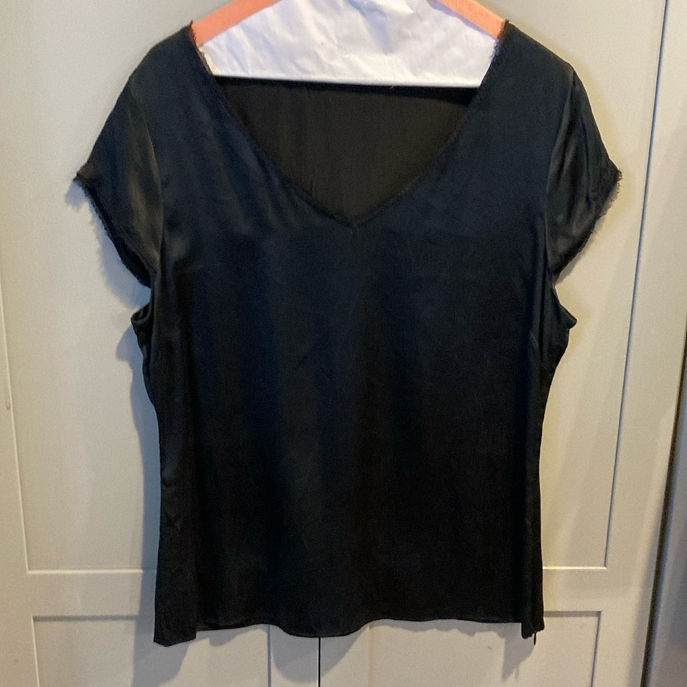 Black silk Tahari top.